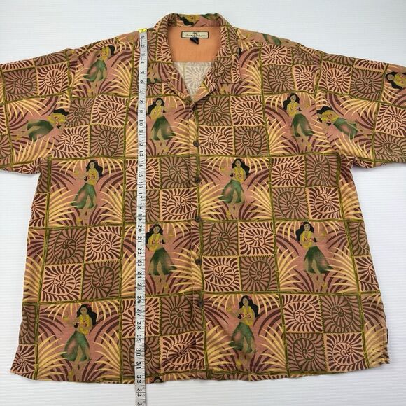 Tommy Bahama 100% Silk Hawaiian Shirt Hula Girl Print Size XXL Aloha Camp - Picture 8 of 8